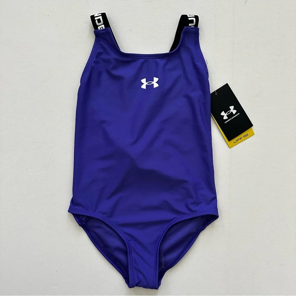 Under Armour Girls Royal Purple One Piece Swimsuit Size 6